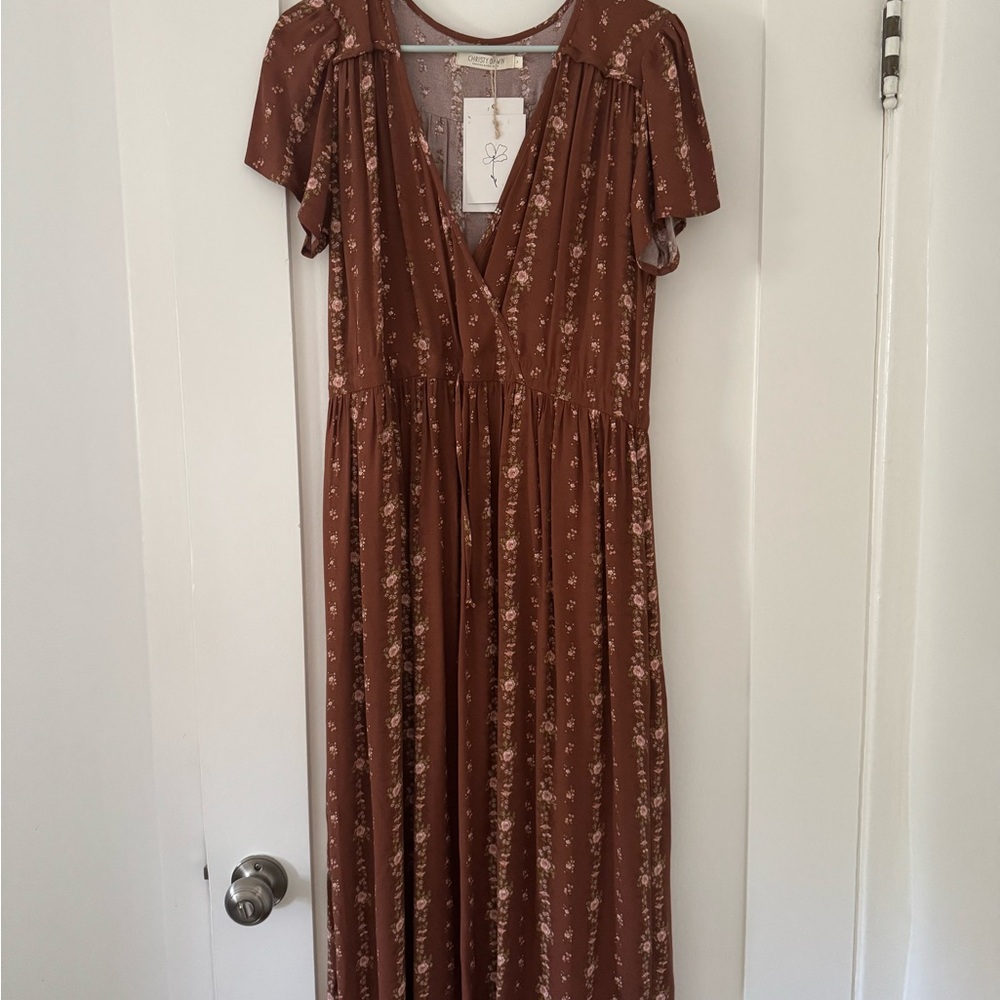 Christy Dawn Brown Floral Maxi Dress - Picture 2 of 4